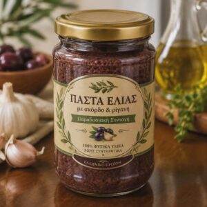 Πάστα ελιάς με σκόρδο και ρίγανη — Areopoli 1800
